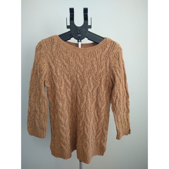 J. Jill Crewneck Sweater xs camel Boho Cozy Classic - Picture 1 of 8